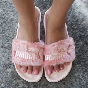 🔥🔥🔥SOLD!! Fenty Leadcat Fur Slides by Rihanna